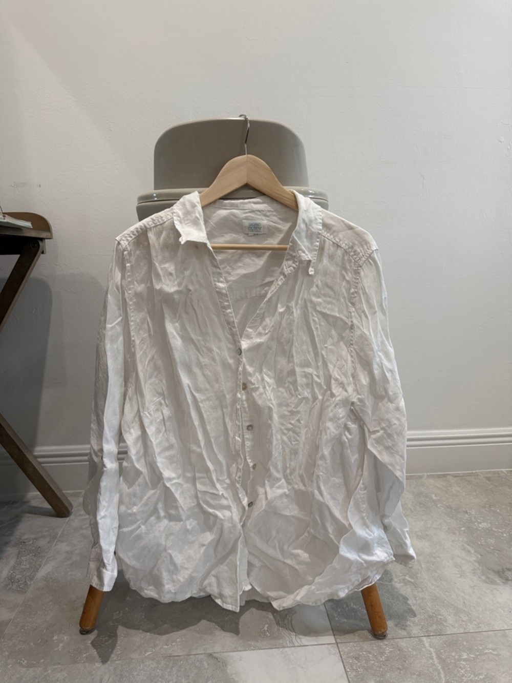 Women’s White Button-Down Shirt - Lightweight Linen Blend